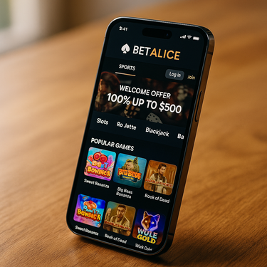 BetAlice Casino - Mobile Responsive Design - iPhone and Android Gaming